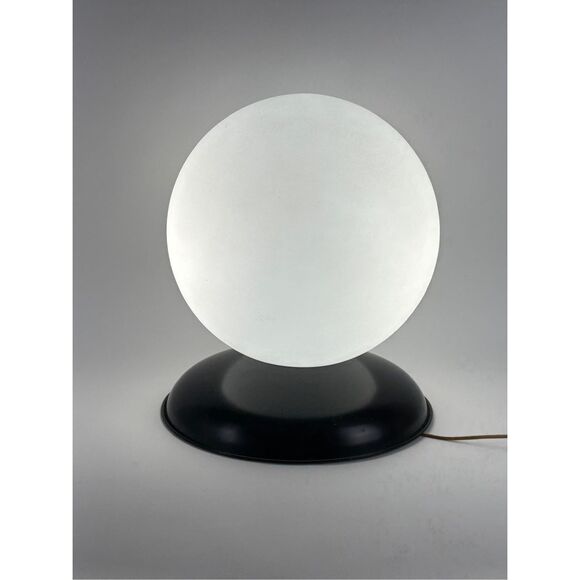 Vtg MCM Bakelite Style Globe Orb Table Accent Lamp Light w/ Aluminum Base Large - Picture 1 of 14